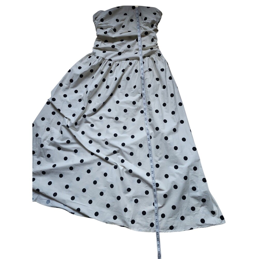 Commense Polka Dot Strapless Maxi Dress Womens S White Black Euro Summer NWT - Picture 10 of 11